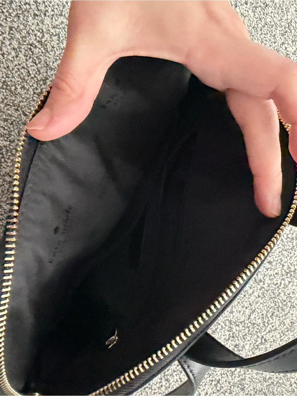 Used once basically new kate spade Black Saffiano Leather Backpack with Gold Log - Picture 2 of 4